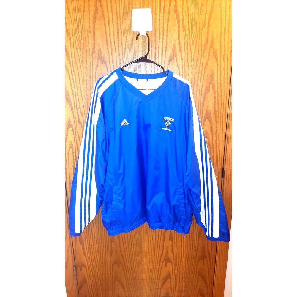 Vintage 2004 Adidas Drake Bulldogs Basketball Pullover Windbreaker XL